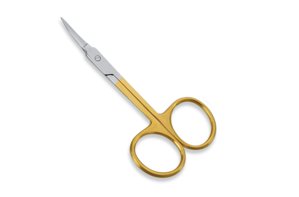 Curved Cuticle Scissors Gold Handle