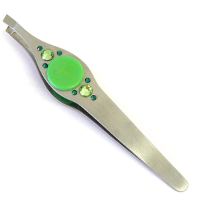 Emerald Rhinestone Eyebrow Tweezers