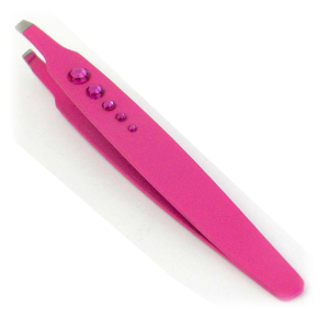 Pink Rhinestone Eyebrow Tweezers