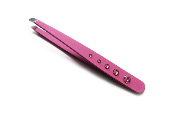 Pink Jewel Slant Tweezers