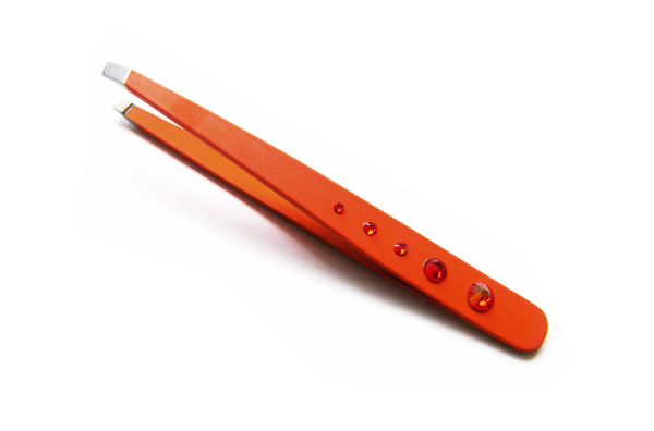 Orange Rhinestone Eyebrow Tweezers